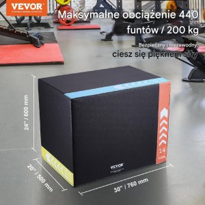 Skrzynia crossfit plyometryczna JUMP BOX 3w1 50 x 60 x 76 cm 6