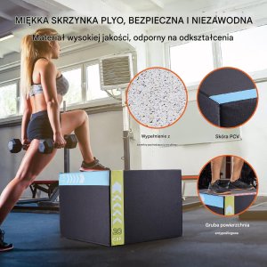 Skrzynia crossfit plyometryczna JUMP BOX 3w1 50 x 60 x 76 cm 7