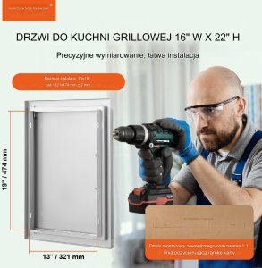 Vevor Drzwi do Grilla ze Stali Nierdzewnej 13