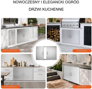 Vevor Drzwiczki do wyspy grillowej 99x66 cm stal nierdzewna na zewnątrz 11