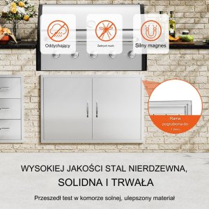 Vevor Drzwiczki do wyspy grillowej 99x66 cm stal nierdzewna na zewnątrz 12