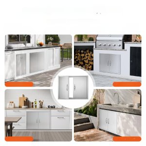 Vevor Drzwiczki do wyspy grillowej 99x66 cm stal nierdzewna na zewnątrz 5