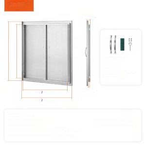 Vevor Drzwi do zabudowy grilla 79x79cm nierdzewne z uchwytem na zewnątrz pionowe 2