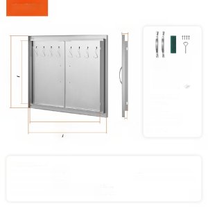 Vevor Drzwiczki do grilla 79x61 cm podwójne stal nierdzewna do kuchni zewnętrznej 2