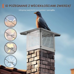 Osłona komina 30x30 cm - stal nierdzewna 304 - łatwy montaż stabilna 5