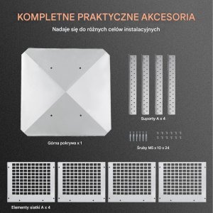 Osłona komina 30x30 cm - stal nierdzewna 304 - łatwy montaż stabilna 6