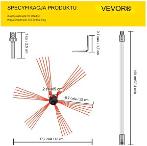 Zestaw do czyszczenia komina 8m 6