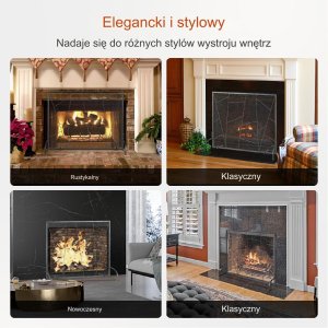 Elegancki Ekran Kominkowy Żeliwny Ochrona przed Iskrzeniem 12