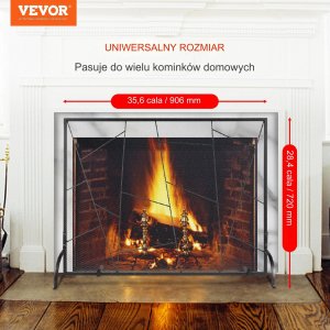 Elegancki Ekran Kominkowy Żeliwny Ochrona przed Iskrzeniem 13