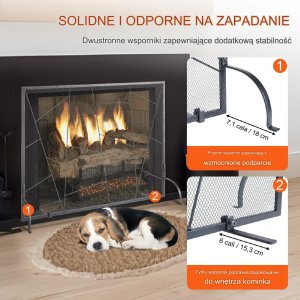 Elegancki Ekran Kominkowy Żeliwny Ochrona przed Iskrzeniem 10