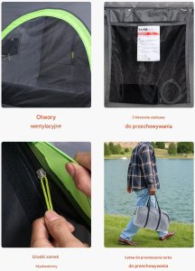 Namiot dachowy do pickupa 255x180cm wodoodporny PU2000 dla 2-3 os. camping 11