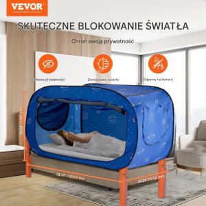 Namiot Sypialniany na Łóżko Baldachim Oddychający 200 x 105 x 120 cm 8