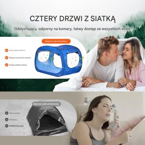 Namiot Sypialniany na Łóżko Baldachim Oddychający 200 x 105 x 120 cm 9