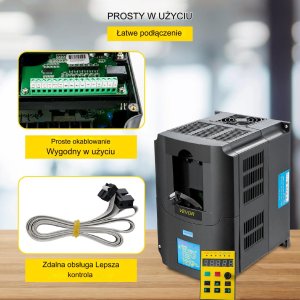 Przetwornica Vevor Przemiennik częstotliwości Przetwornica Falownik 220 V 4KW 3-fazowy 2
