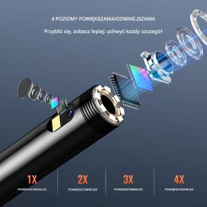 Kamera endoskopowa inspekcyjna Podwójny obiektyw 15m 4,3 cala 3