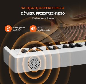 Keyboard Składany 88 Klawiszy MIDI z Bluetooth Podświetleniem Biały 5