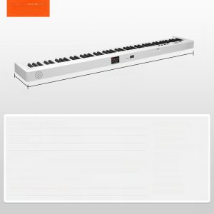 Keyboard Składany 88 Klawiszy MIDI z Bluetooth Podświetleniem Biały 8