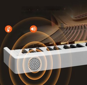 Keyboard Składany 88 Klawiszy MIDI z Bluetooth Podświetleniem Biały 10