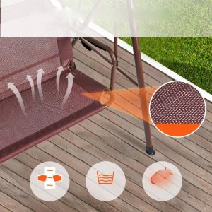 Huśtawka Ogrodowa z Regulowanym Baldachimem 3