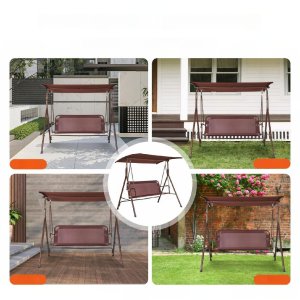 Huśtawka Ogrodowa z Regulowanym Baldachimem 5