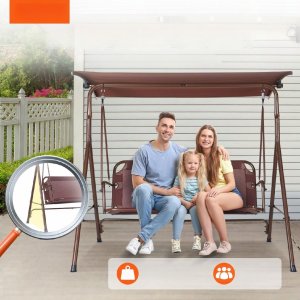 Huśtawka Ogrodowa z Regulowanym Baldachimem 7