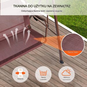 Huśtawka Ogrodowa z Regulowanym Baldachimem 9