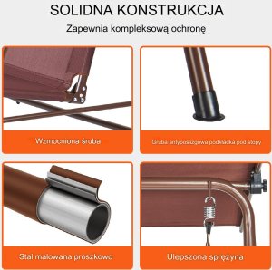 Huśtawka Ogrodowa z Regulowanym Baldachimem 10