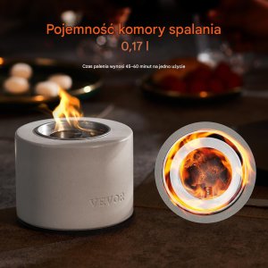 Biokominek kominek wolnostojący na taras stół ogrodowy stojący z betonu 5