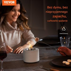 Biokominek kominek wolnostojący na taras stół ogrodowy stojący z betonu 6