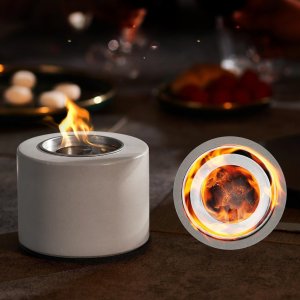 Biokominek kominek wolnostojący na taras stół ogrodowy stojący z betonu 8