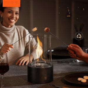 Biokominek kominek wolnostojący na taras stół szyba ogrodowy stojący 28.5cm 13