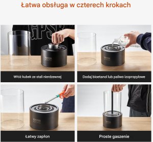 Biokominek kominek wolnostojący na taras stół szyba ogrodowy stojący 28.5cm 4