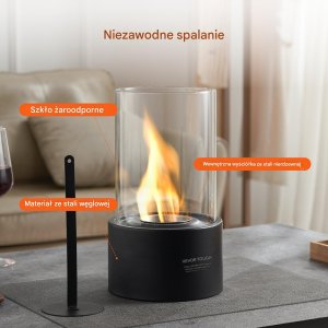 Biokominek kominek wolnostojący na taras stół szyba ogrodowy stojący 28.5cm 5