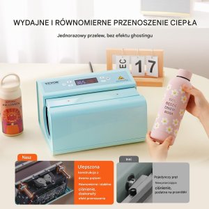 Prasa do Kubków Termosów do Sublimacji Automatyczna Niebieska Druk 9