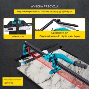 Maszynka do cięcia płytek Vevor Przecinarka do płytek 100 cm z laserem prowadnica podwójne wsporniki 3