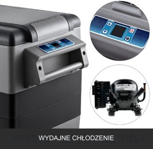 LODÓWKA TURYSTYCZNA SAMOCHODOWA PRZENOŚNA CHŁODZENIE 55L 120/240 V 9