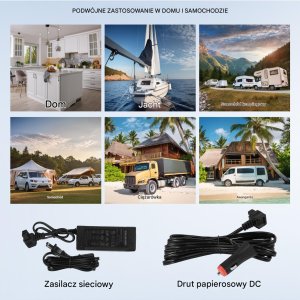 Lodówka turystyczna samochodowa przenośna z zamrażalką kompresorowa 15L 60W 6