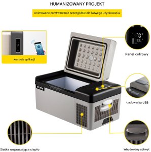 LODÓWKA TURYSTYCZNA SAMOCHODOWA PRZENOŚNA CHŁODZENIE KOMPRESOROWA 20 L 4