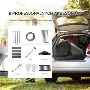 Kuchenka piec kempingowy grzejny do namiotu opalany drewnem komin 262 cm 3