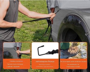 Namiot samochodowy Namiot kempingowy do pickupa 160 x 165 x 170 cm 11