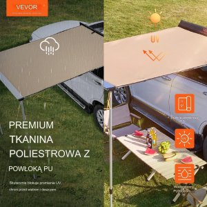 Markiza samochodowa zadaszenie samochodu kemping 2x2.5m 6