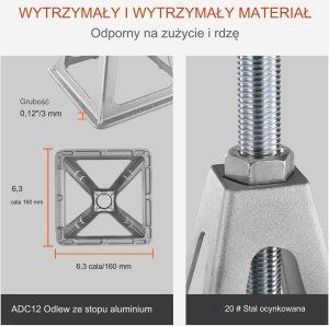 Podpora do Przyczepy Kempingowej 4 szt. Regulowana Uniwersalna 5