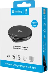 Sandberg 441-61 ładowarka do urządzeń przenośnych Uniwersalne Aluminium, Czarny USB Bezprzewodowe ładowanie Wewnętrzna 3