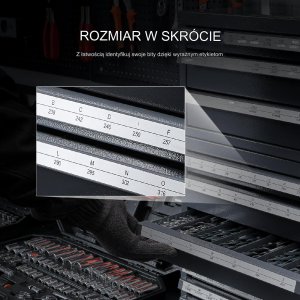 Organizer wierteł 3+5 szuflad 1,5 mm - 12,7 mm stojak do warsztatu 9