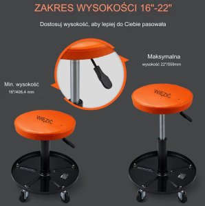 STOŁEK TABORET WARSZTATOWY NA KÓŁKACH 2