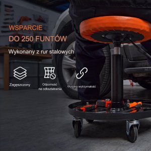 STOŁEK TABORET WARSZTATOWY NA KÓŁKACH 4