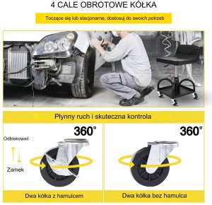 STOŁEK TABORET FOTEL WARSZTATOWY NA KÓŁKACH 4