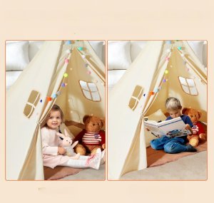 Vevor Namiot tipi dla dzieci 1-5 lat z matą i piłkami do pokoju 118x118 cm 6