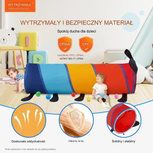 Vevor Tunel dla Dzieci Ogrodowy do Domu Gąsienica do Zabawy Duży Składany 13