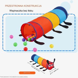 Vevor Tunel dla Dzieci Ogrodowy do Domu Gąsienica do Zabawy Duży Składany 8